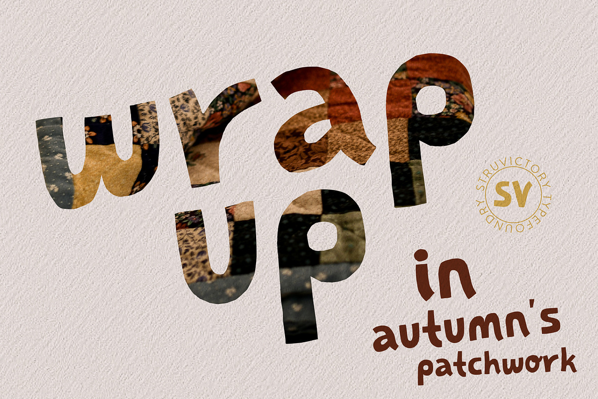WoolenPlaid Autumn Cozy Playful Sans, a Sans Serif Font by Struvictory.art (Photo 3 of 9)