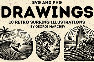 Surfing Surfers Illustrations Bundle, a Sport Illustration by Ray Crimson