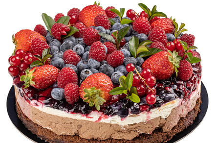 Layered cake with fresh berries, a Background Photo by Grafvision photography