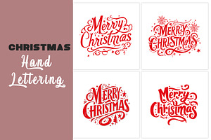 Merry Christmas hand lettering, an Illustration by Triple M Graphics