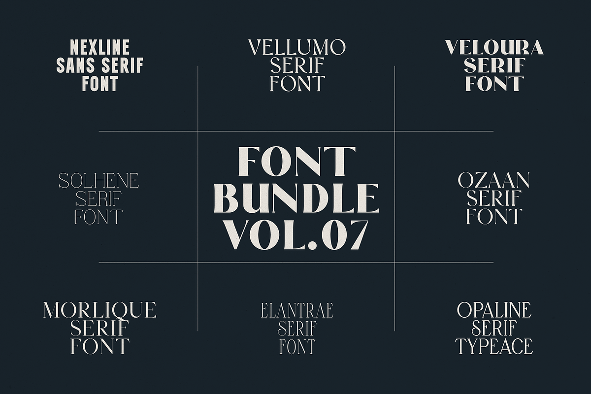 Font Bundle Vol.07 - 8 Premium Fonts, a Serif Font by Only Fonts (Photo 1 of 26)