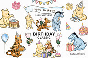 Classic Winnie the Pooh Birthday, an Animal Illustration by SvetaArtStore (Thumbnail 1 of 8)