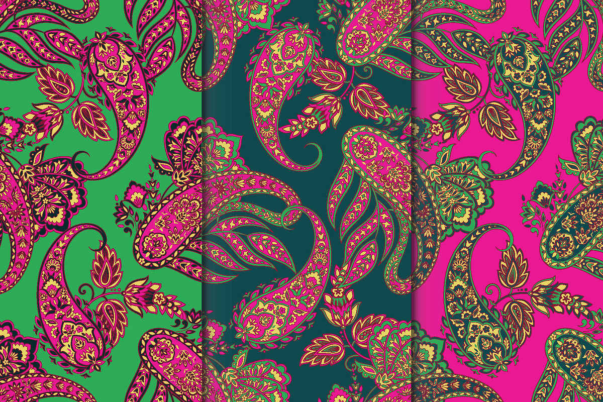 Textile paisley seamles pattern, a Pattern Graphic by antalogiya (Photo 1 of 4)