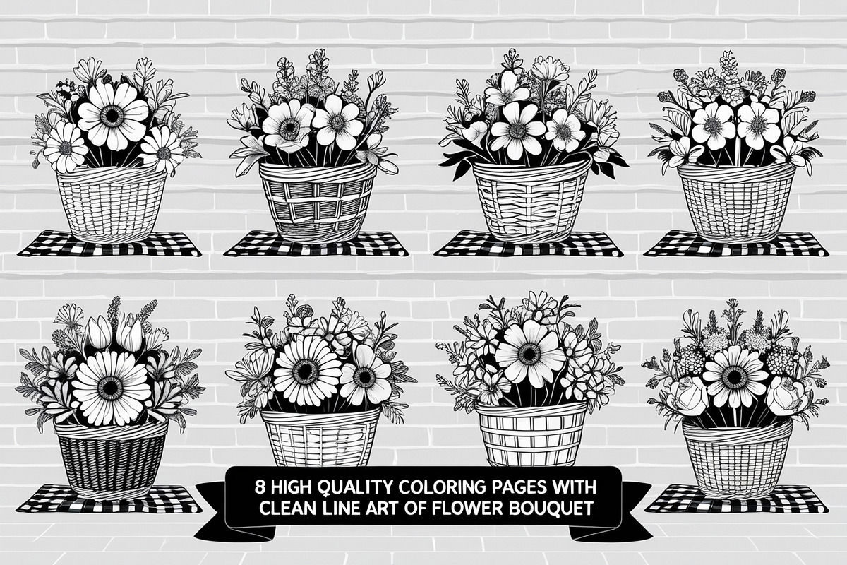 Flower Basket Bundle, an Illustration by musafir_fashion (Photo 1 of 9)