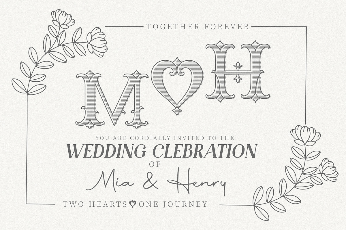 Ornamental Monogram fonts set, a Serif Font by MaxArt Foundry (Photo 3 of 8)
