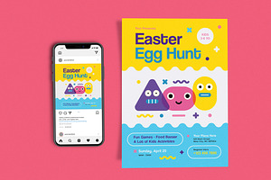 Easter Egg Hunt Geometry, a Flyer Template by Me55enjah Design
