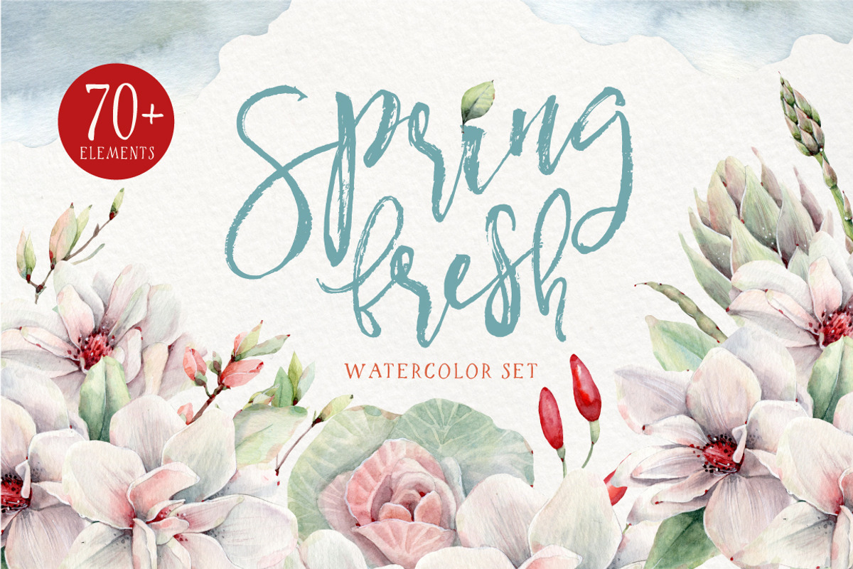 SPRING FRESH Watercolor set, a Food Illustration by Lemaris (Photo 1 of 8)