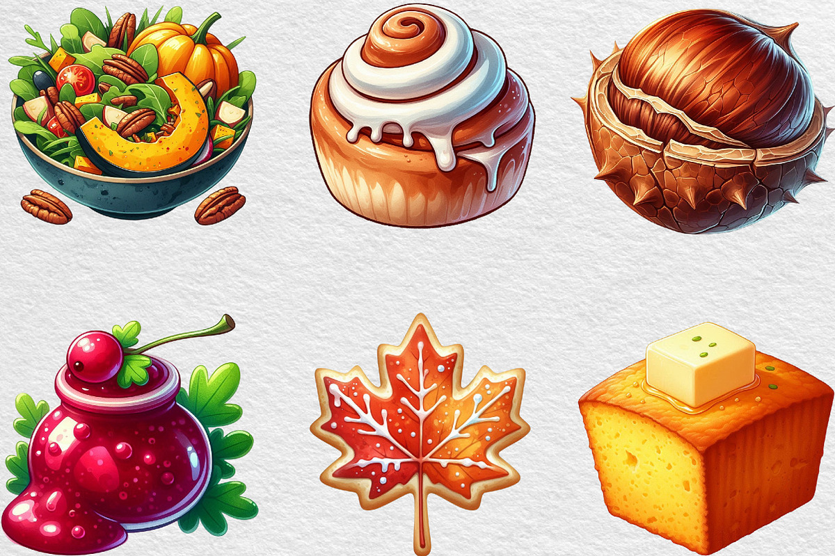 Watercolor Autumn Food Clipart, an Illustration by Black Bird Studio (Photo 5 of 6)