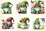 Funny Spring Gnome Clipart, an Illustration by DreamArtGraphic (Thumbnail 4 of 5)