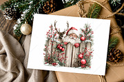 Peeking Santa Reindeer Christmas PNG, a Seasonal Illustration by Canvas Craft (Thumbnail 10 of 10)