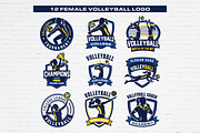 12 Female Volleyball Badge Logo, a Branding & Logo Template by Guavanaboy (Thumbnail 1 of 3)