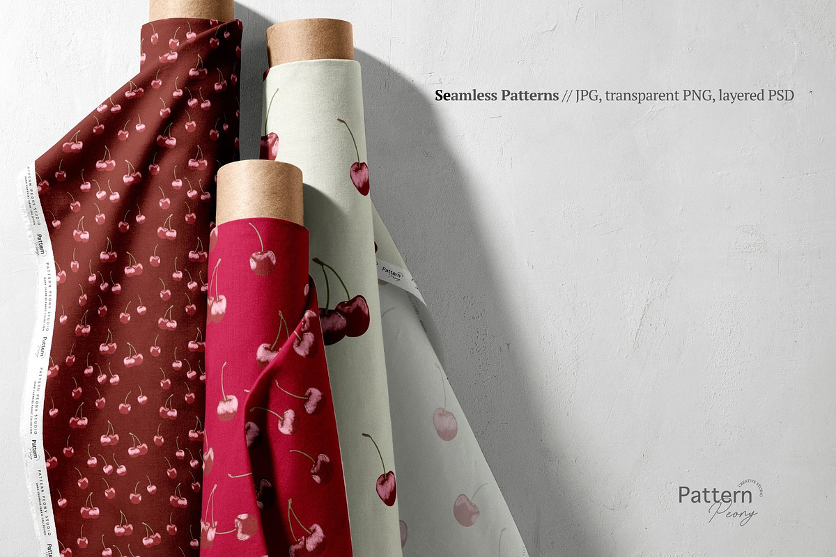 Cherry Patterns and Clip Art, a Pattern Graphic by Pattern Peony (Photo 4 of 6)