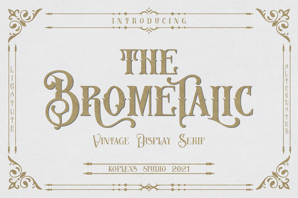 Brometalic - Vintage Display Typefac, a Serif Font by Koplexs Studio (Photo 1 of 13)