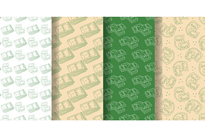 Cash money set of seamless patterns, a Finance Illustration by Tati_Kli