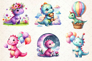 Cute Dinosaur Clipart, an Illustration by Dream Creation (Thumbnail 3 of 5)