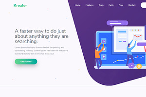 Kreater - Startup Landing Page