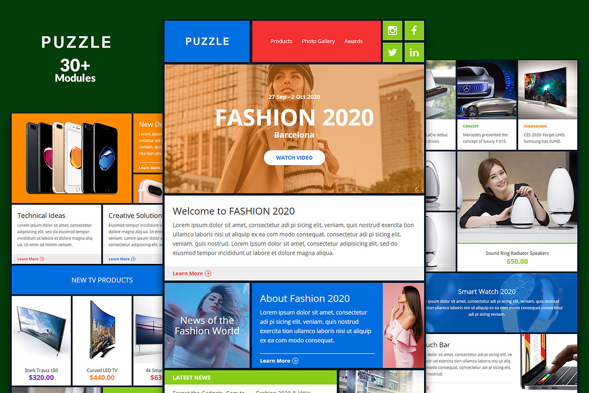 Puzzle Email Template + Builder, an Email Template by WEB4PRO