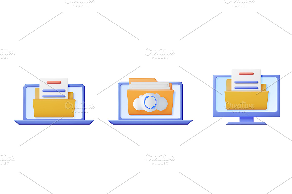 3d illustration set of data, a Technology Illustration by Abscent