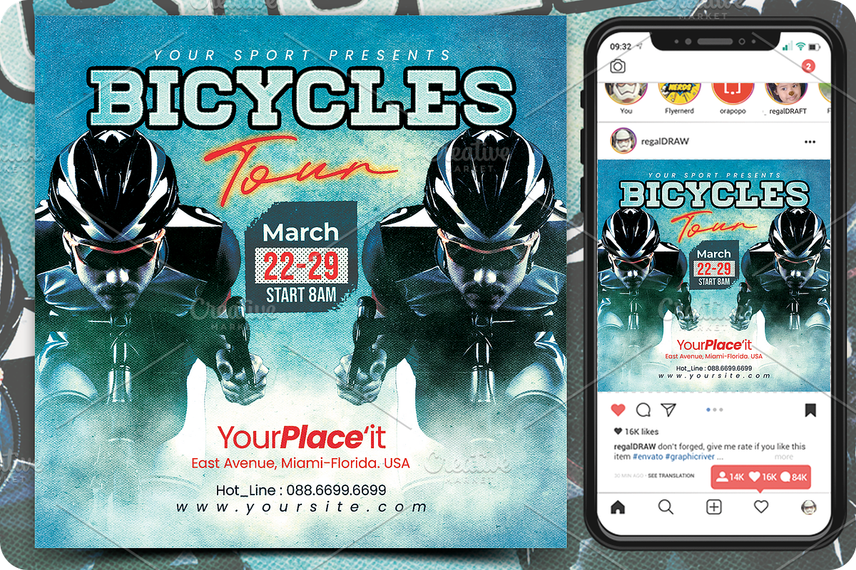 Bicycles Tour Sport Event Flyer, a Flyer Template by regalDRAW (Photo 4 of 4)