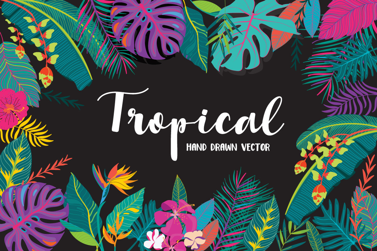Fancy Tropical flower and leaf, a Decorative Illustration by MooBeer (Photo 1 of 10)