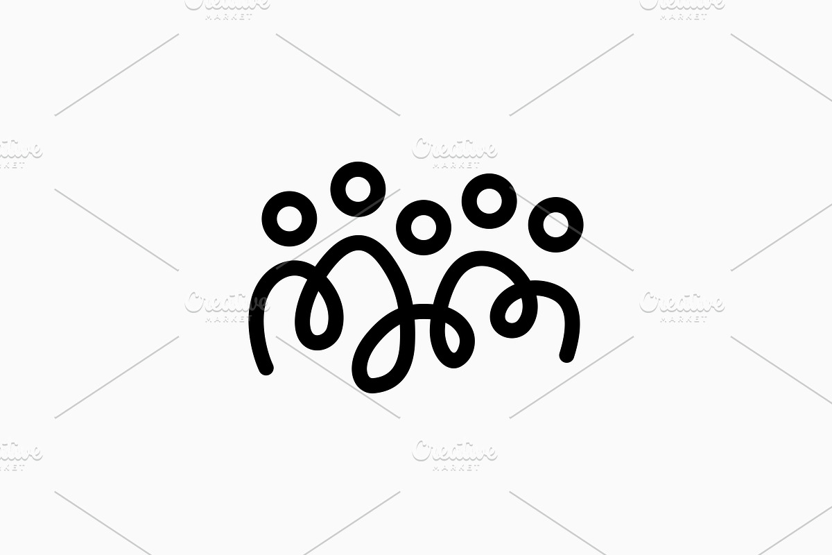 five people team family human logo, a Branding & Logo Template by VASTARD STUDIO