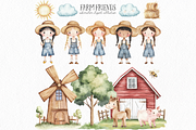 Watercolor Farm Clipart, an Animal Illustration by ClipArtCharm (Thumbnail 3 of 5)