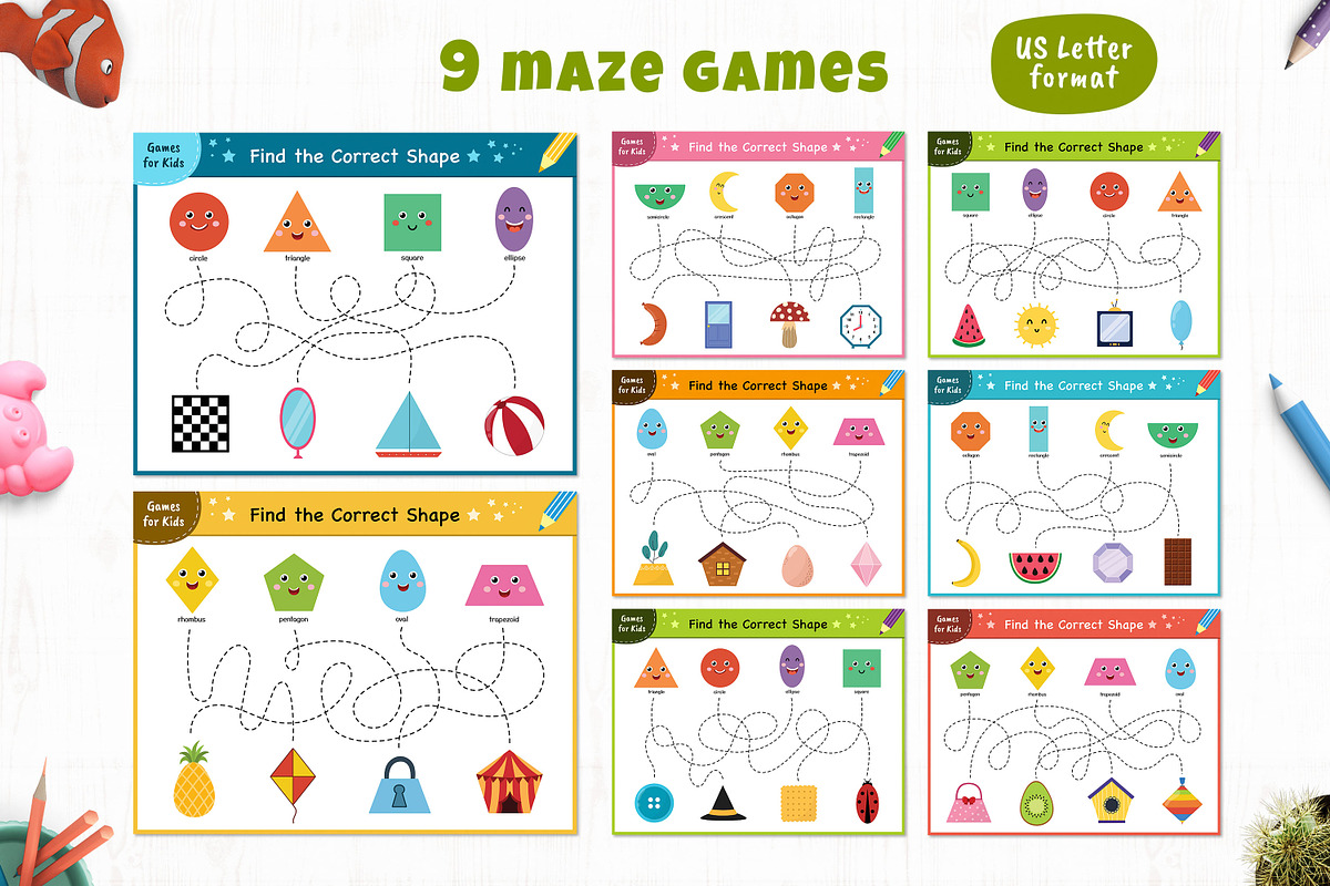 Shapes Activities for Kids, an Education Illustration by Gulnara Sabirova (Photo 15 of 19)