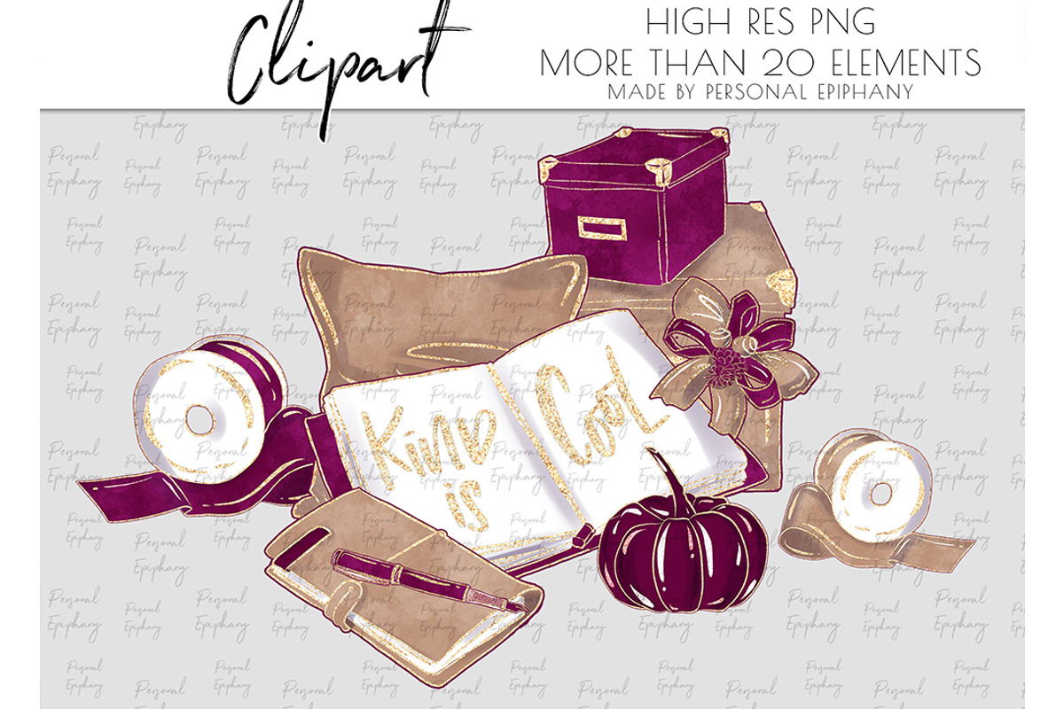 planner girl fall clipart, autumn, an Illustration by Personal Epiphany (Photo 2 of 4)