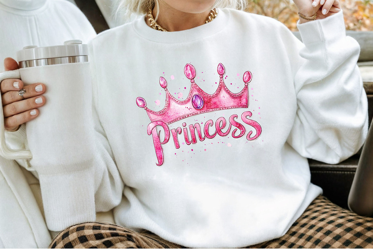 Pink Princess Tiara Sublimation Clip, an Illustration by Sublimation Artist (Photo 4 of 6)