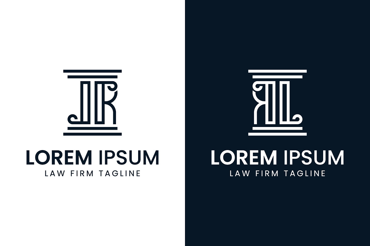 Letters LR or JR Pillar Logo, a Branding & Logo Template by Pray Art Design Studio