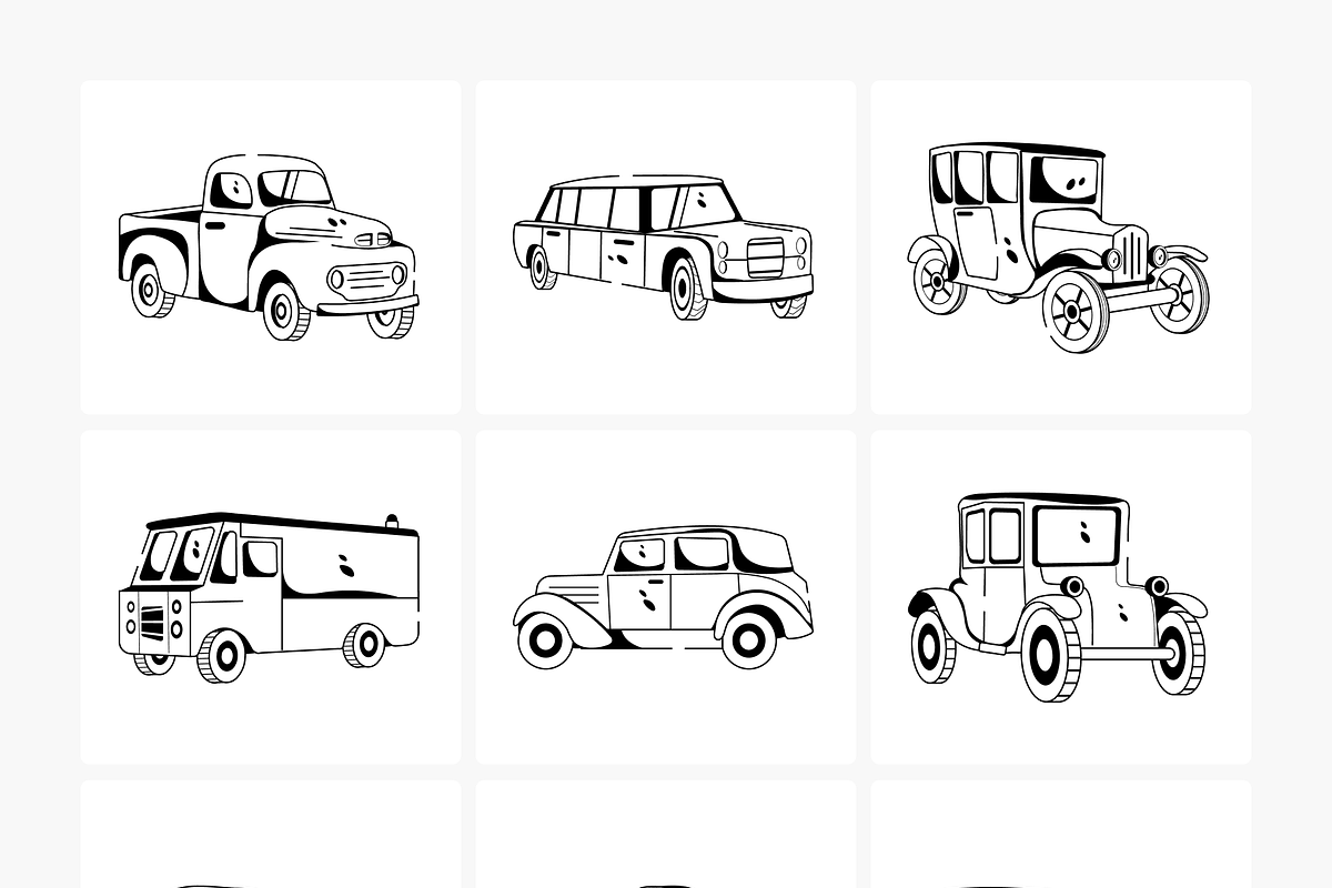 Animated Antique Car Vectors, a Duotone Icon by Prosymbols (Photo 11 of 14)