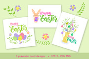 Happy Easter Clipart, Premade Cards, an Animal Illustration by Natali_Zhy (Thumbnail 2 of 3)