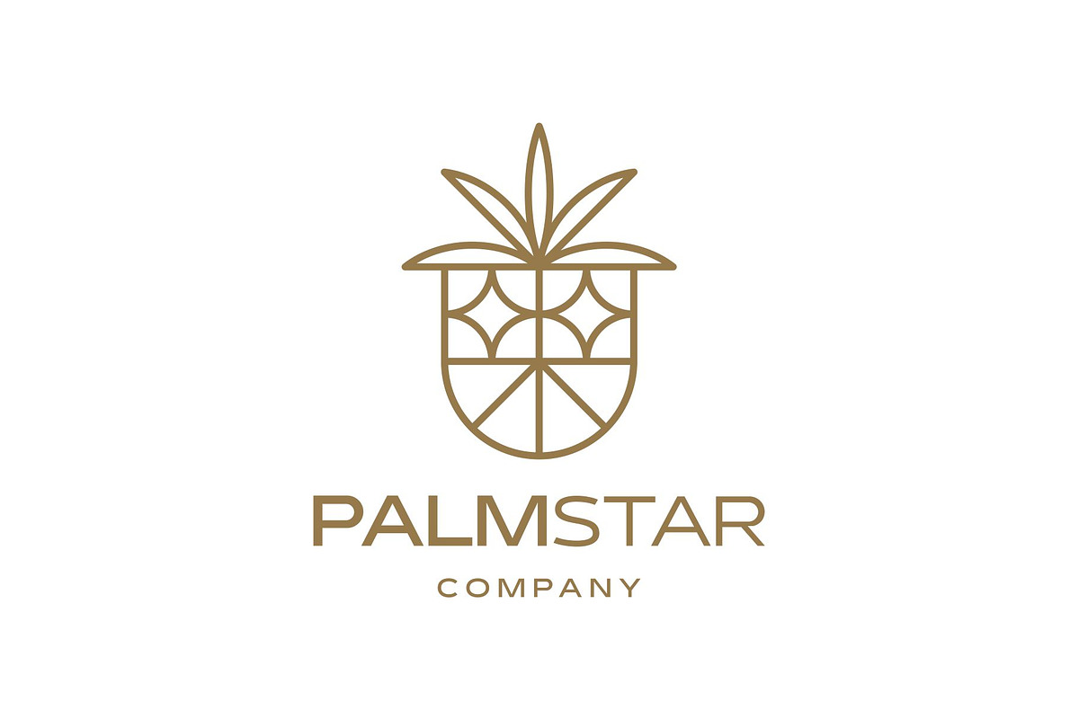 Gold Vintage Retro Palm Tree Logo, a Branding & Logo Template by Buqancreative (Photo 1 of 4)