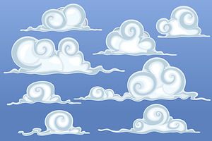 Beautiful Cartoon Clouds