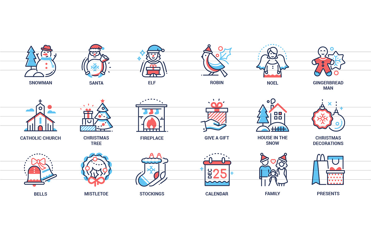 Christmas Line Icons Set, an Outline Icon by Boyko Pictures (Photo 9 of 9)
