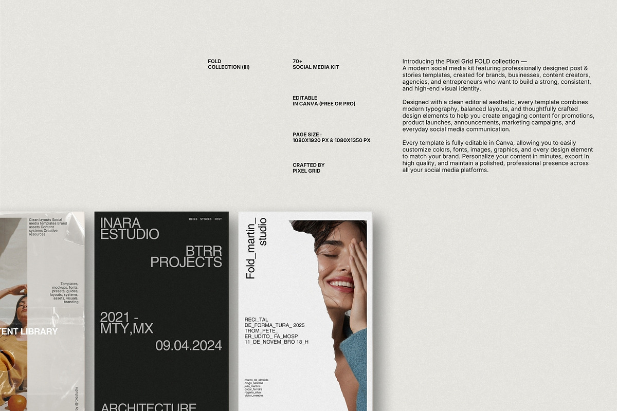 FOLD | Instagram Post & Story (III), a Social Media Template by Pixel Grid (Photo 2 of 10)