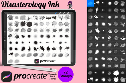 Splash Splatter Marks Set 3 Stamps, a Brush Add-On by Disasterology Ink