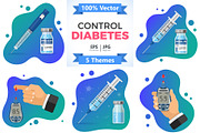 Control Your Diabetes Concepts, a Healthcare Illustration by TAlex (Thumbnail 1 of 6)