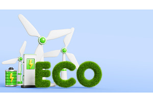 3d eco friendly background with wind, a Technology Illustration by Marozhkastudio