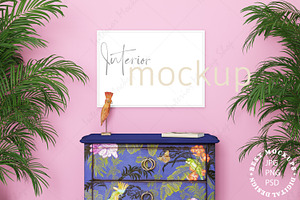 Frame Mockup Interior Summer, a Poster Template by Mockup Shop
