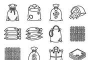 Bundles Set Coffee Roastery Icons, an Outline Icon by adenpinkstore (Thumbnail 9 of 12)
