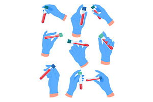 Hands of lab worker wearing, a Healthcare Illustration by Things for designers