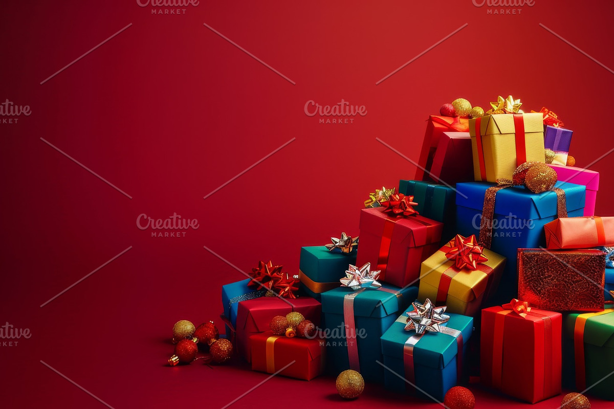 86 Gift boxes with ribbons and bows, a Holiday Photo by Handmadefont (Photo 49 of 90)