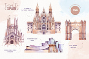 Travel to Spain. Watercolor clipart, an Illustration by VerAna (Thumbnail 2 of 13)