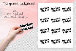 Child Hand Sticker Sheet Mockup PSD