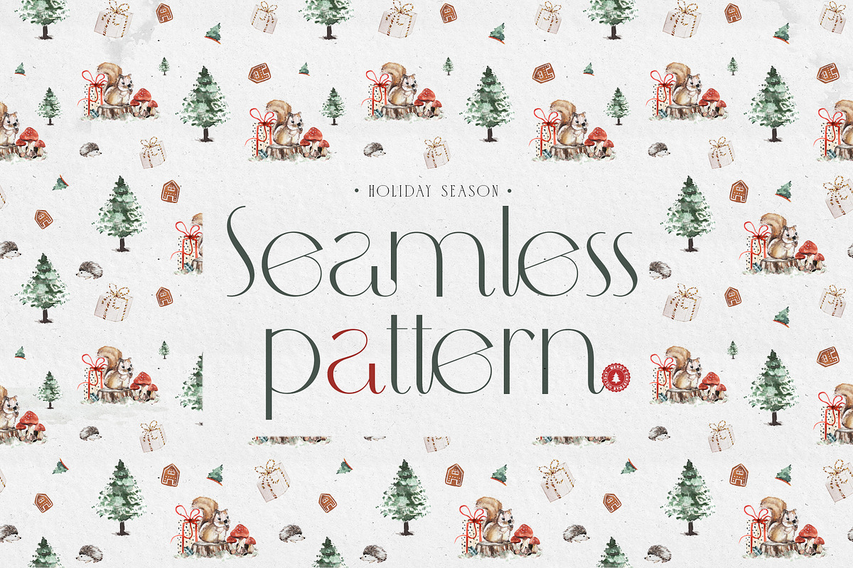 Christmas Watercolor Animals Clipart, an Animal Illustration by WalaPalette (Photo 7 of 11)