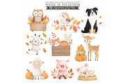 Watercolor Scarecrow Clipart Fall, an Illustration by CharmClipart (Thumbnail 6 of 9)