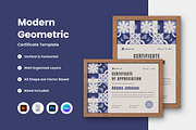 Modern Geometric Certificate Templat, a Stationery Template by twinstd (Thumbnail 1 of 3)