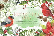 Christmas Florals&Birds, an Illustration by PS_patterns (Thumbnail 1 of 5)