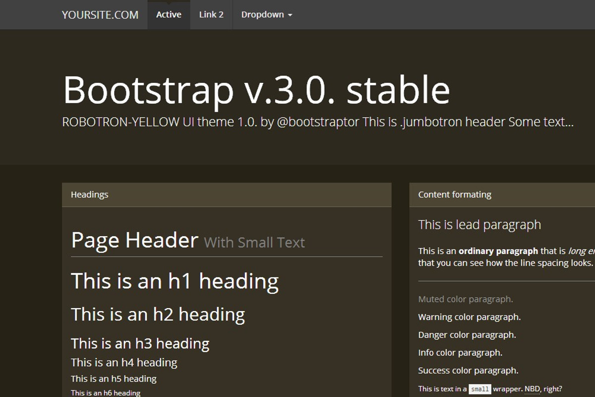 Bootstrap 3.0.v. theme Flat Brown, a Bootstrap Template by Bootstraptor